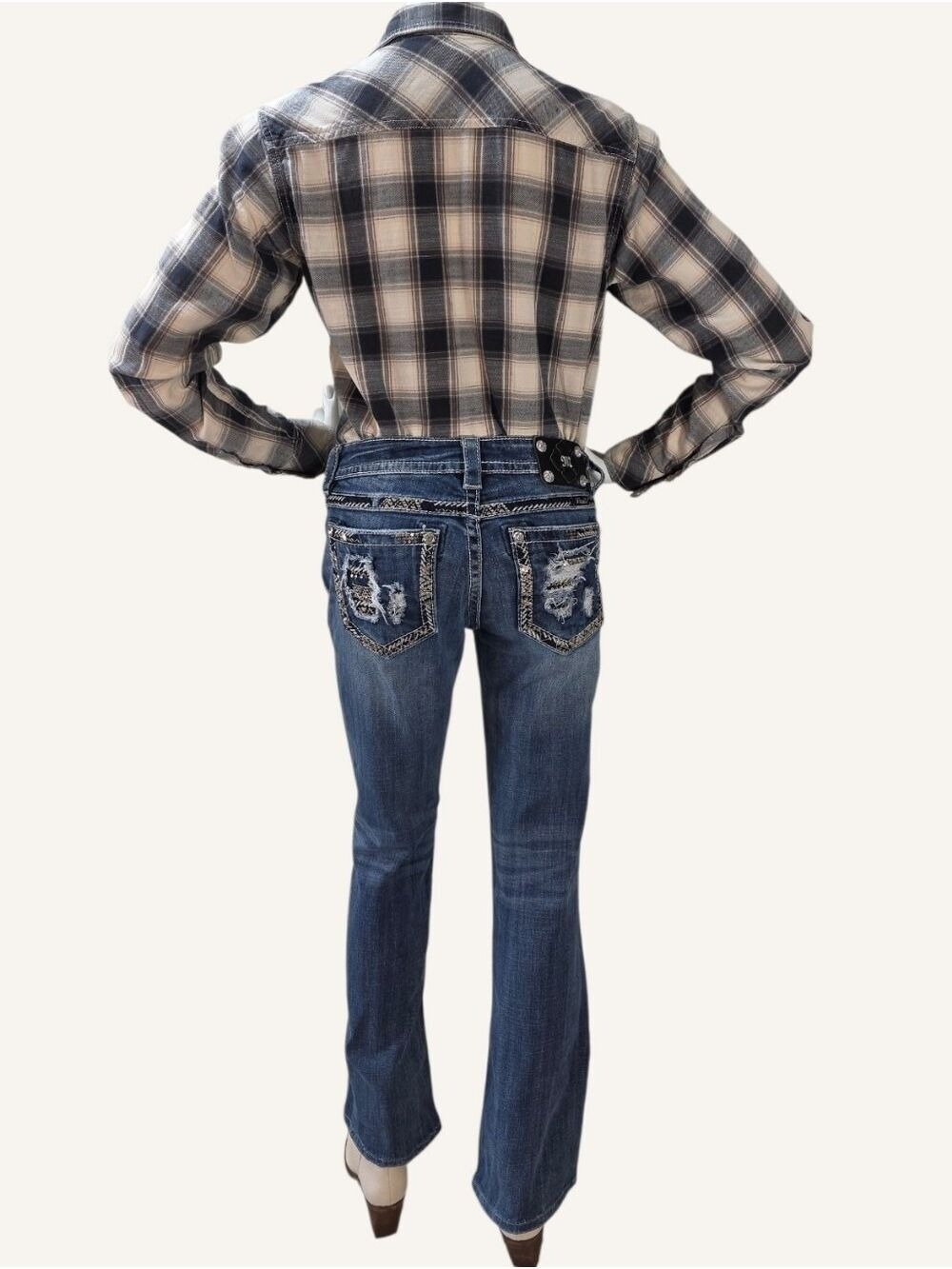 Miss Me Jeans 30 Bootcut Embroidered Bling Western Y2K Cowgirl